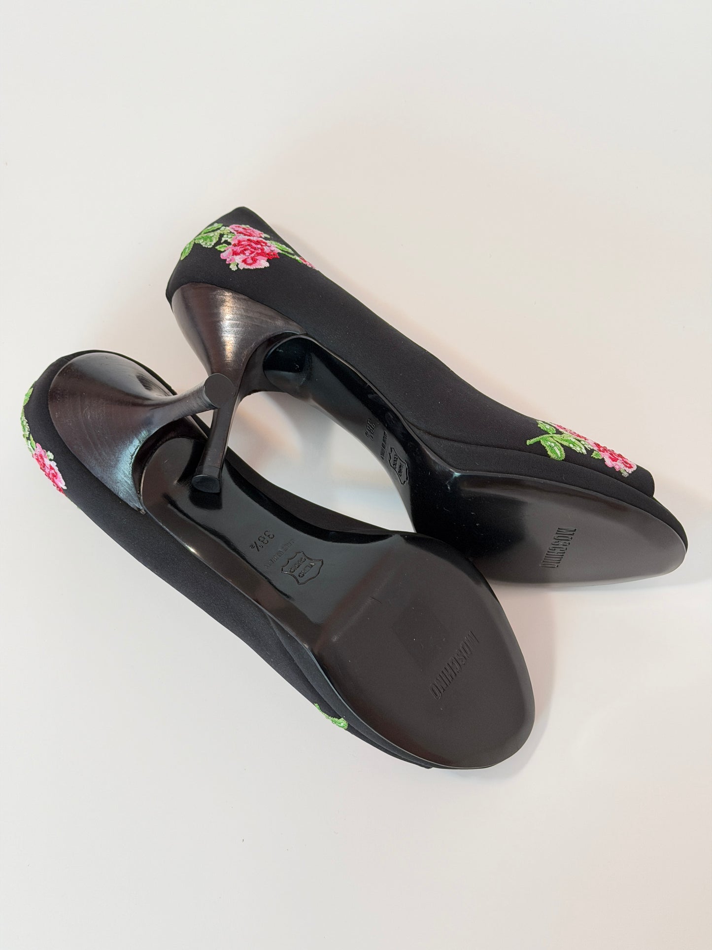 Moschino Cheap & Chic sequin floral heels - size 8.5