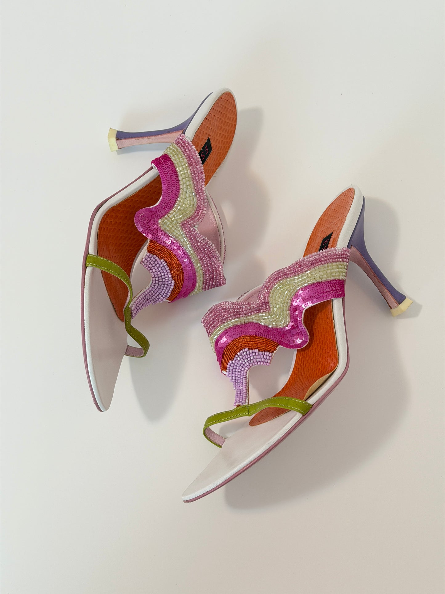 Escada Exotics Y2K beaded slides - size 8.5