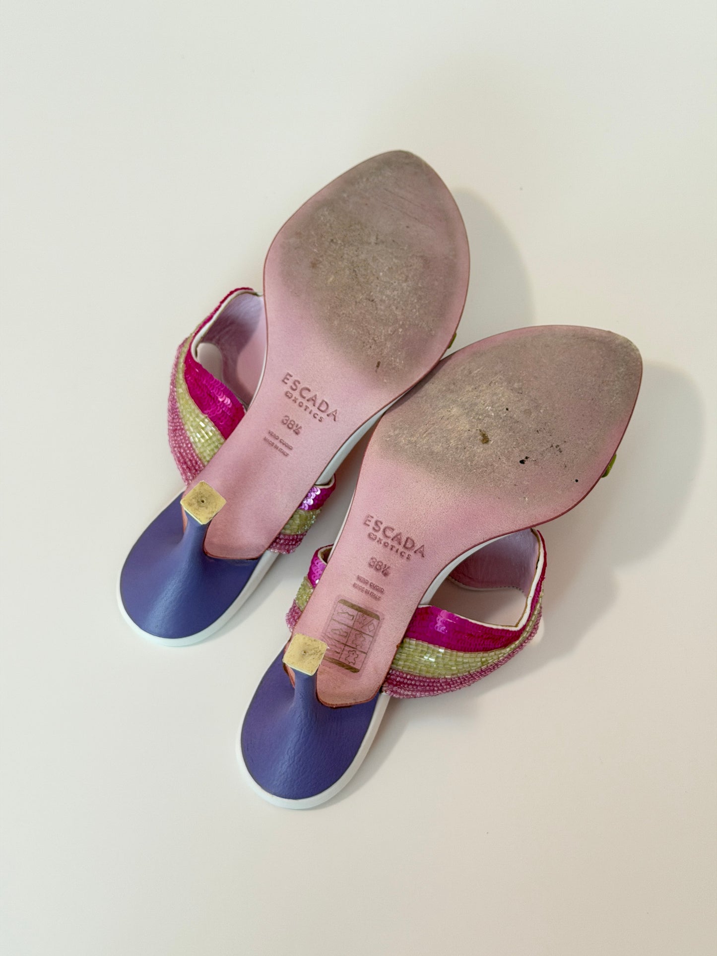 Escada Exotics Y2K beaded slides - size 8.5
