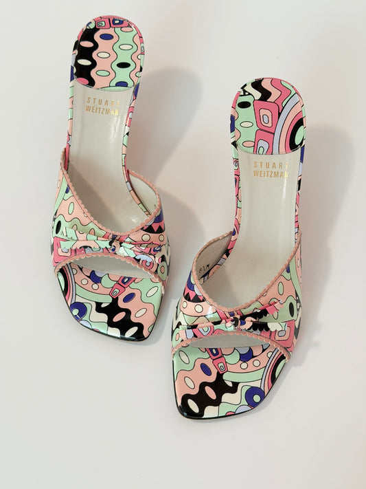 Stuart Weitzman Y2K pop art slide - size 8.5