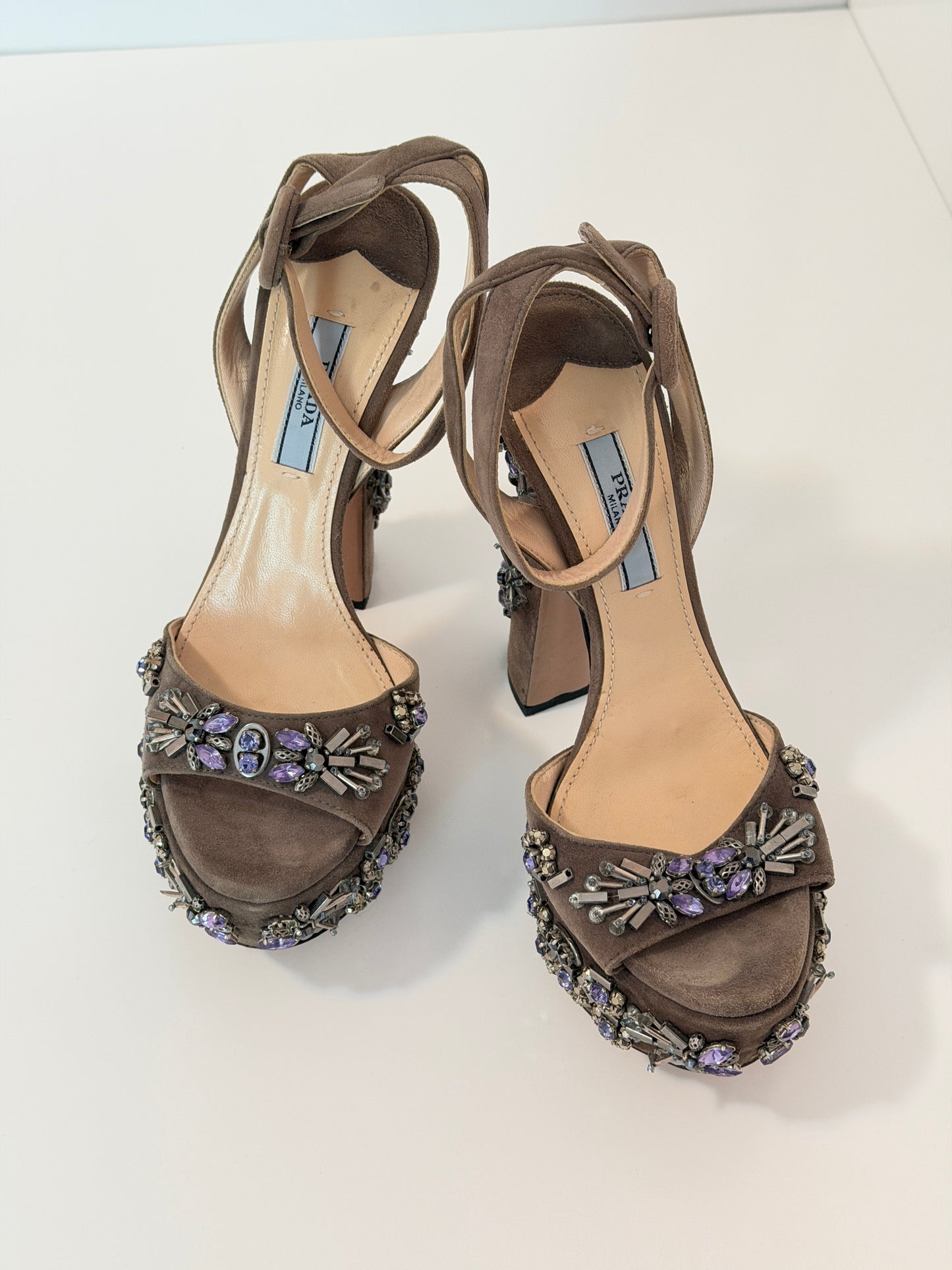 Prada embellished Gatsby platforms - size 5