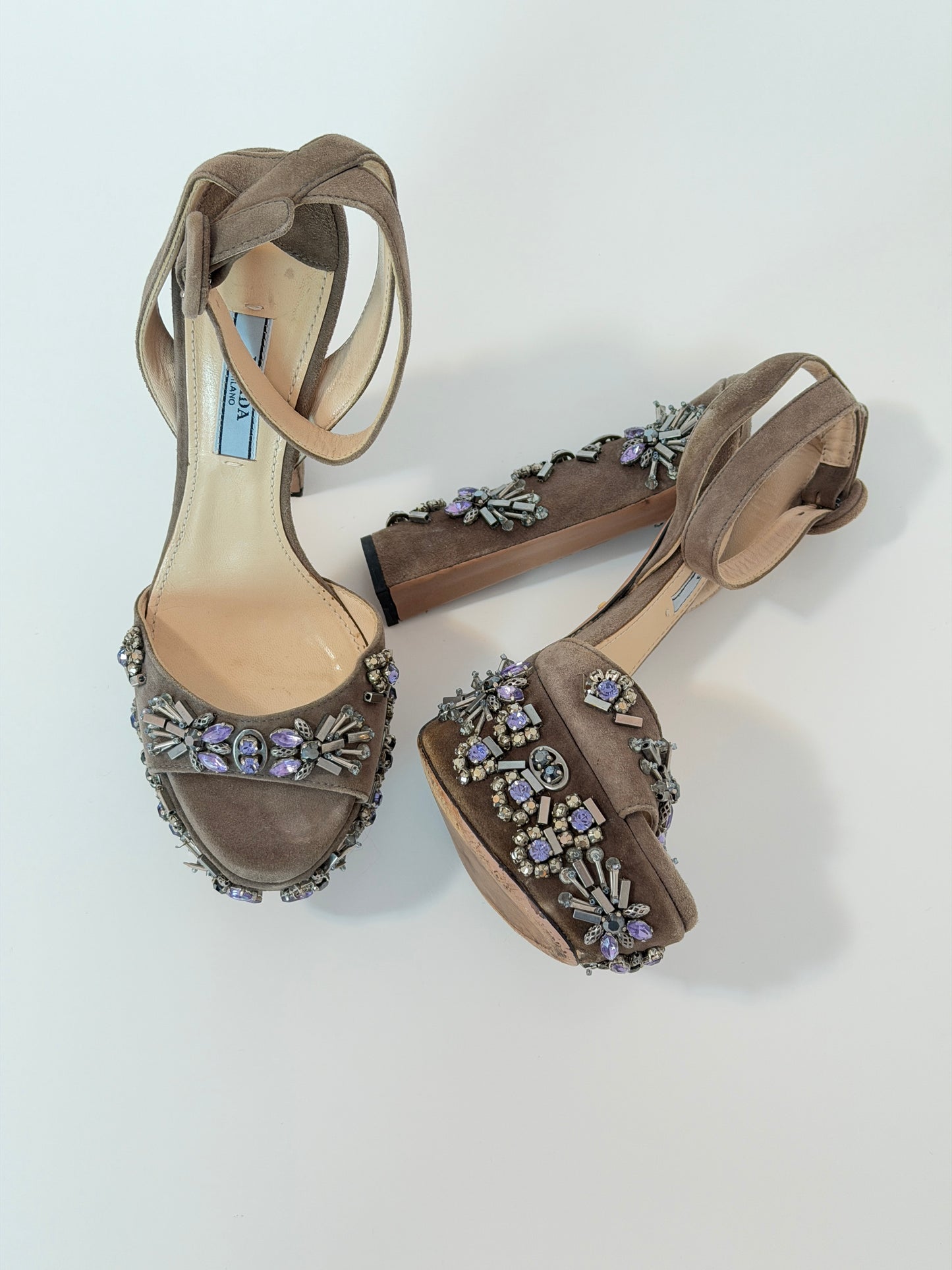 Prada embellished Gatsby platforms - size 5