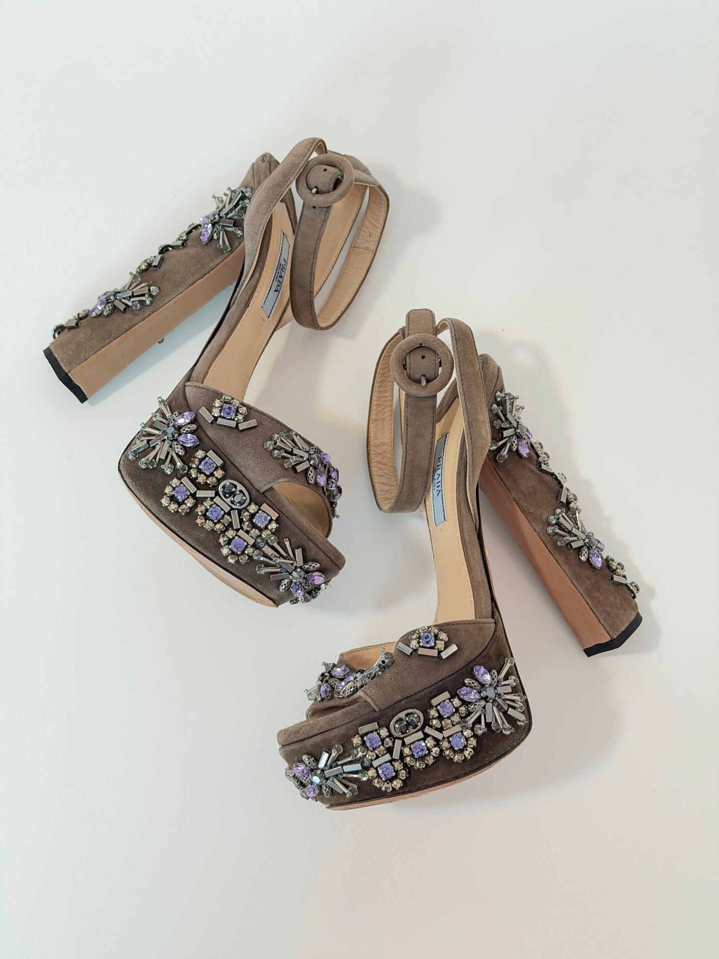 Prada embellished Gatsby platforms - size 5