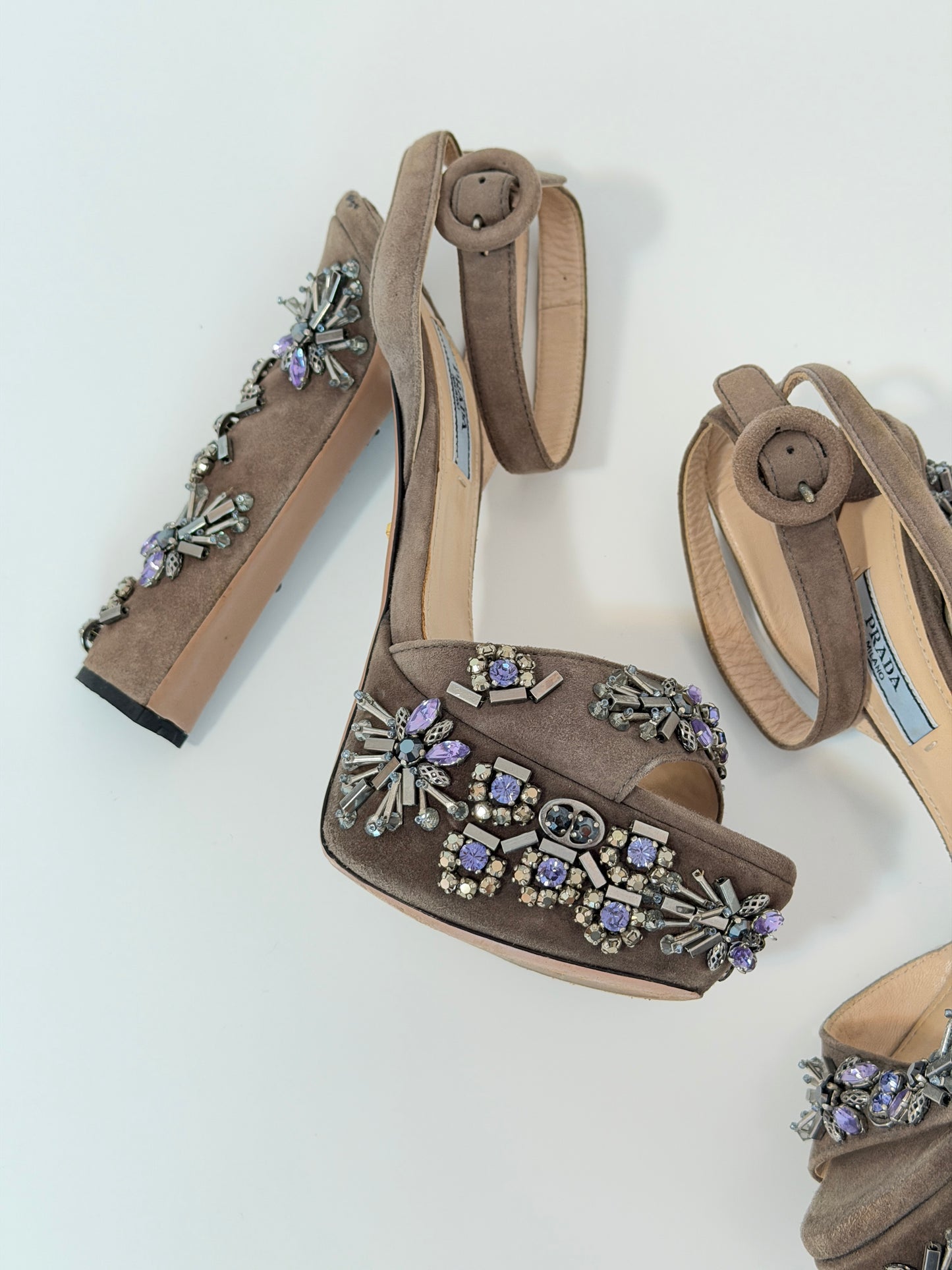 Prada embellished Gatsby platforms - size 5