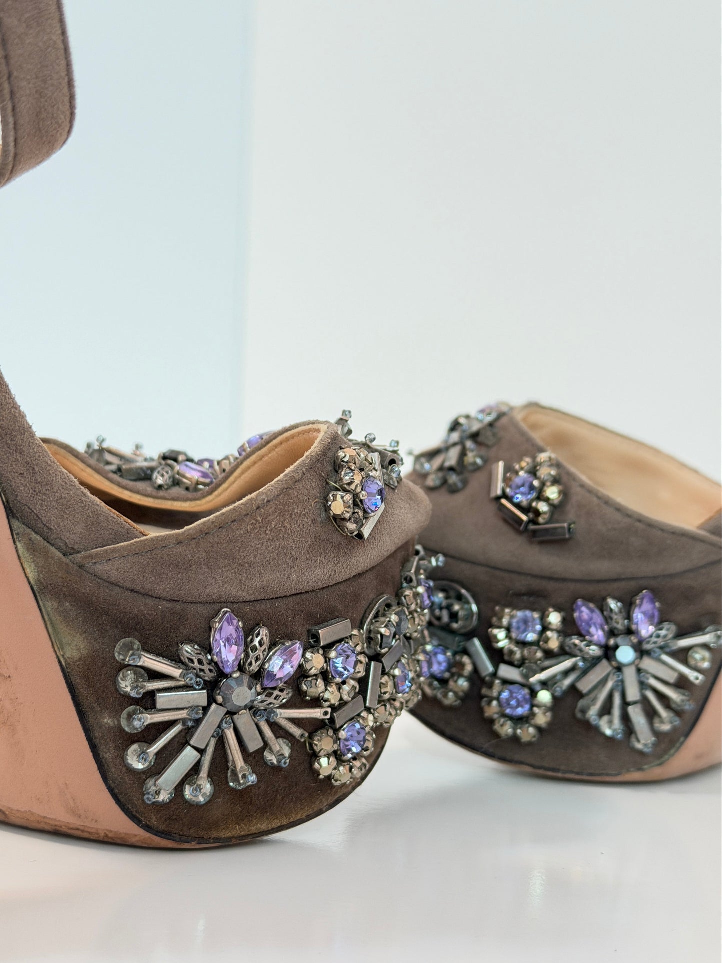 Prada embellished Gatsby platforms - size 5