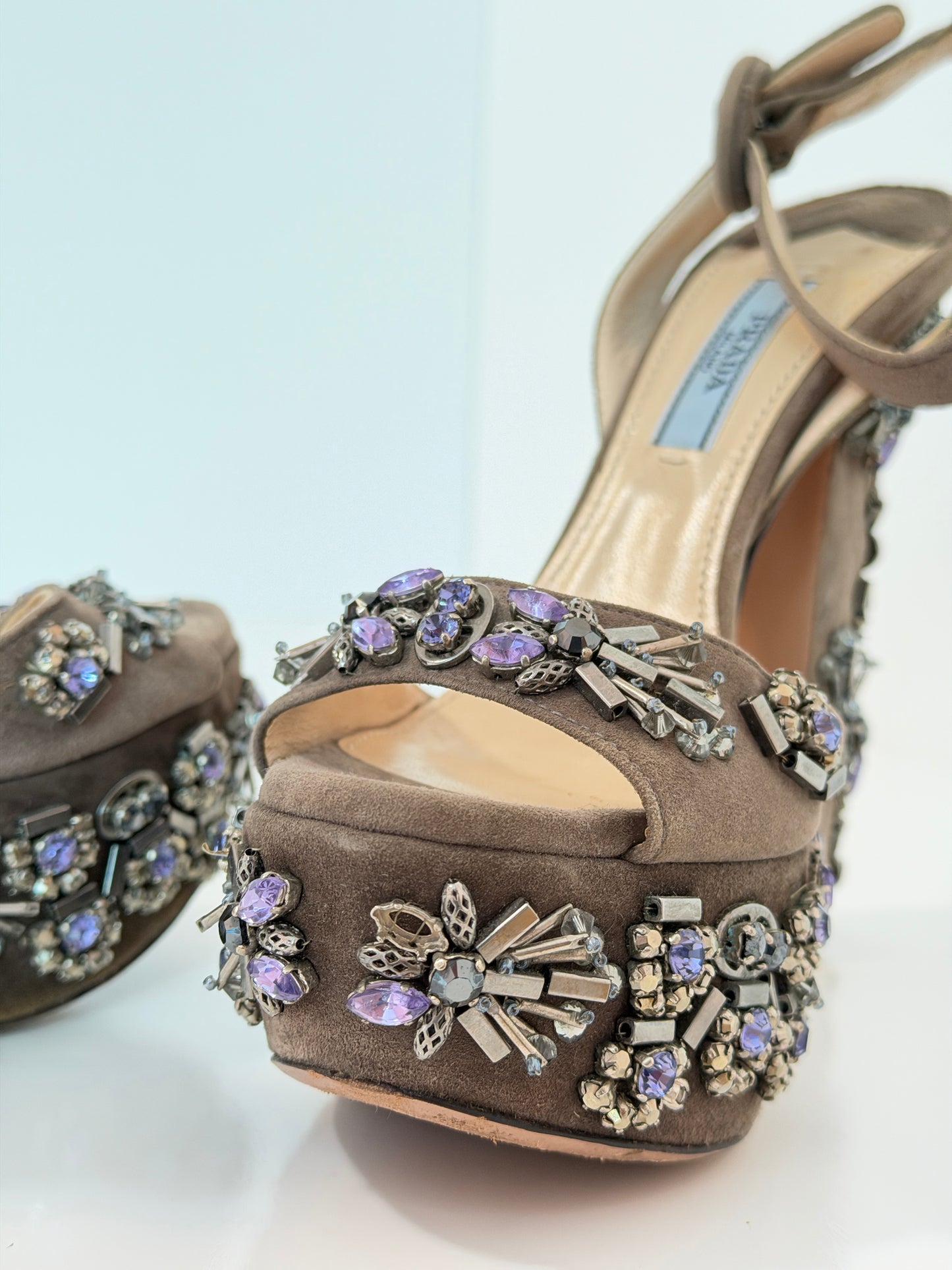 Prada embellished Gatsby platforms - size 5