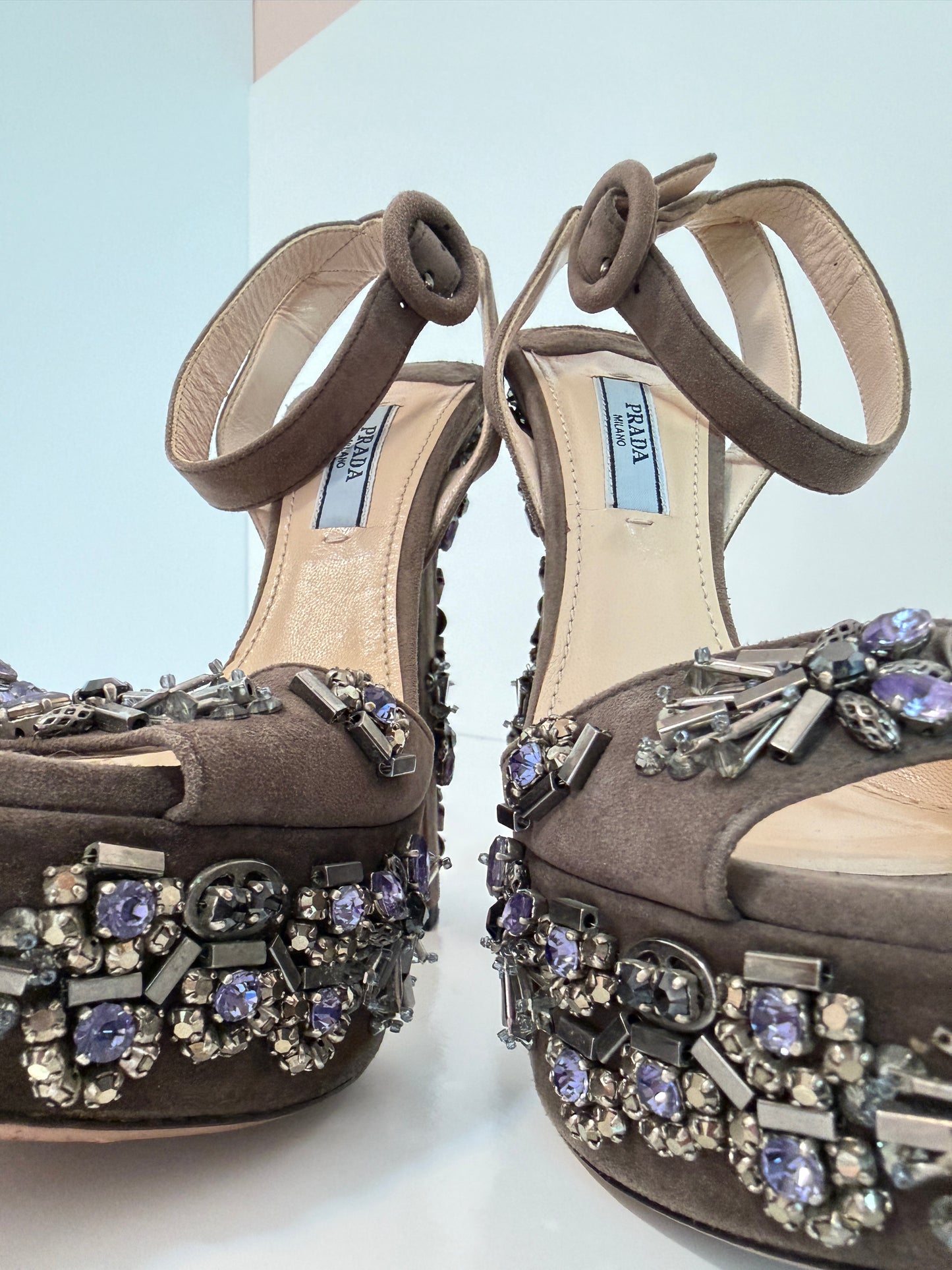 Prada embellished Gatsby platforms - size 5