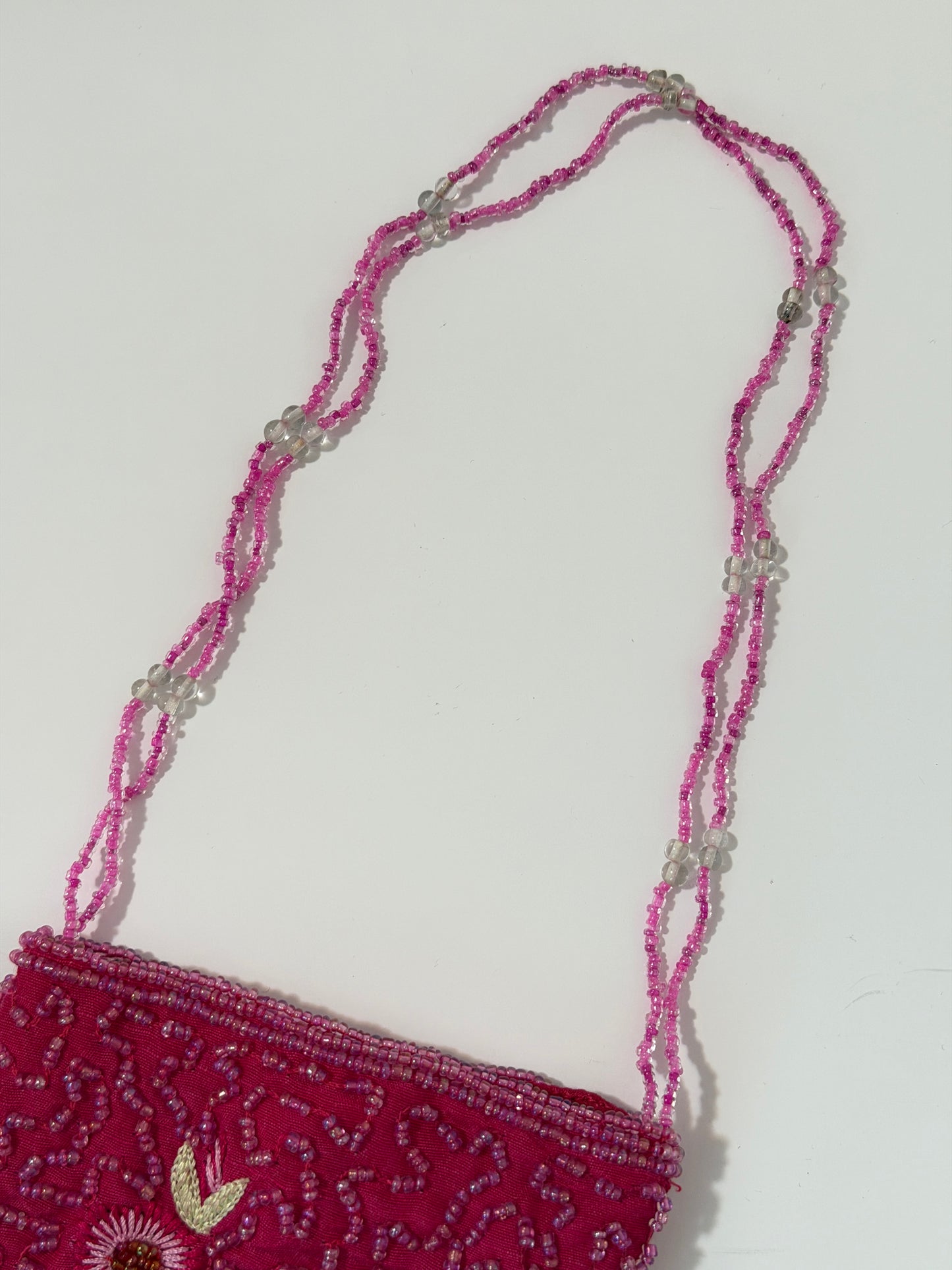 The Stevie - magenta pink evening bag - beaded + embroidery