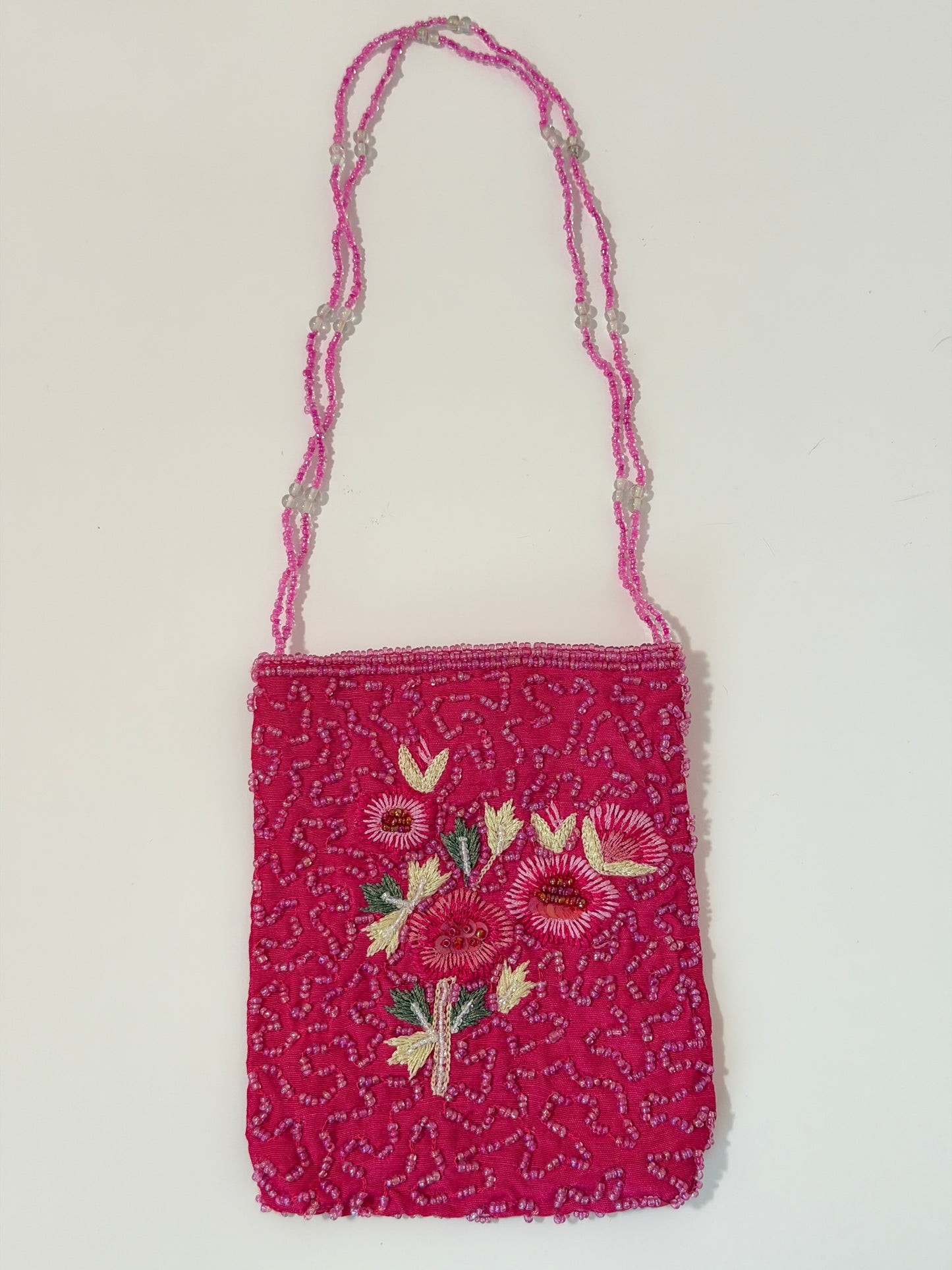The Stevie - magenta pink evening bag - beaded + embroidery