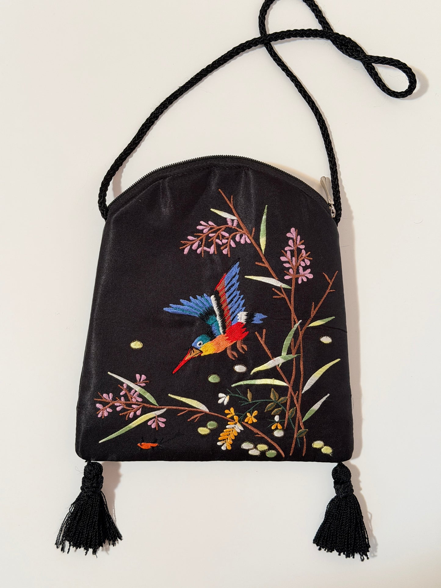 Satin embroidered bag - Kingfisher - Sue Wong